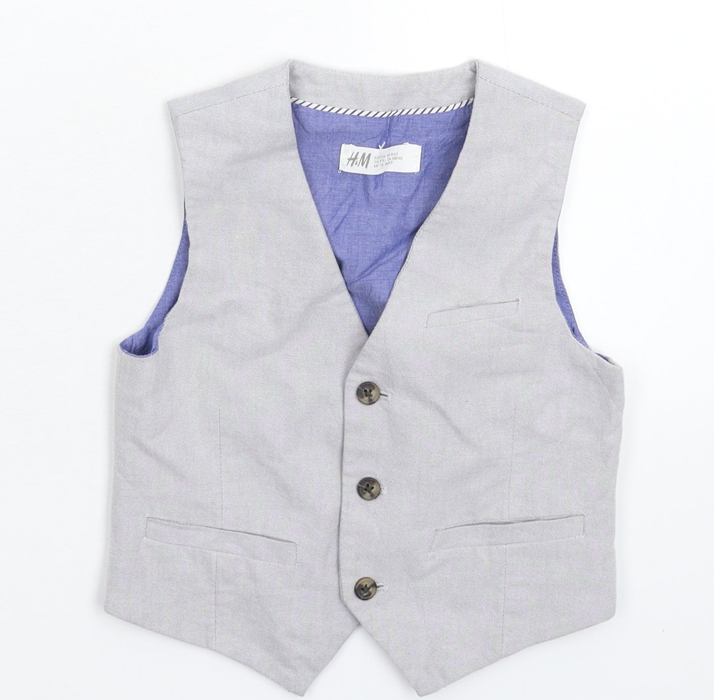 H&M Boys Grey   Jacket Waistcoat Size 5-6 Years  - Suit