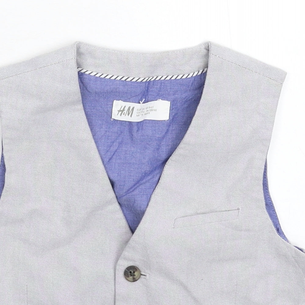 H&M Boys Grey   Jacket Waistcoat Size 5-6 Years  - Suit