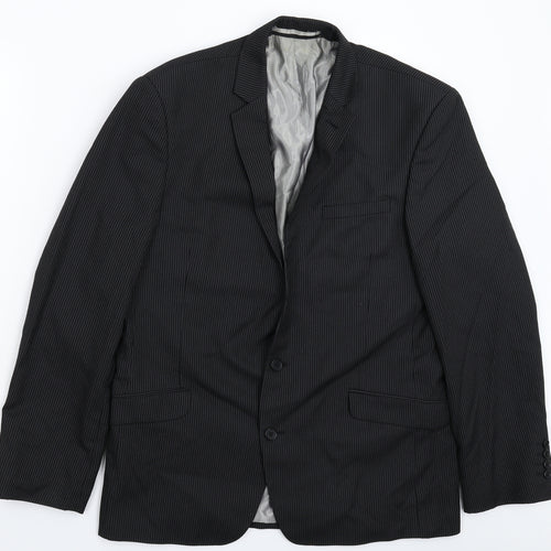 NEXT Mens Black Striped  Jacket Suit Jacket Size 42