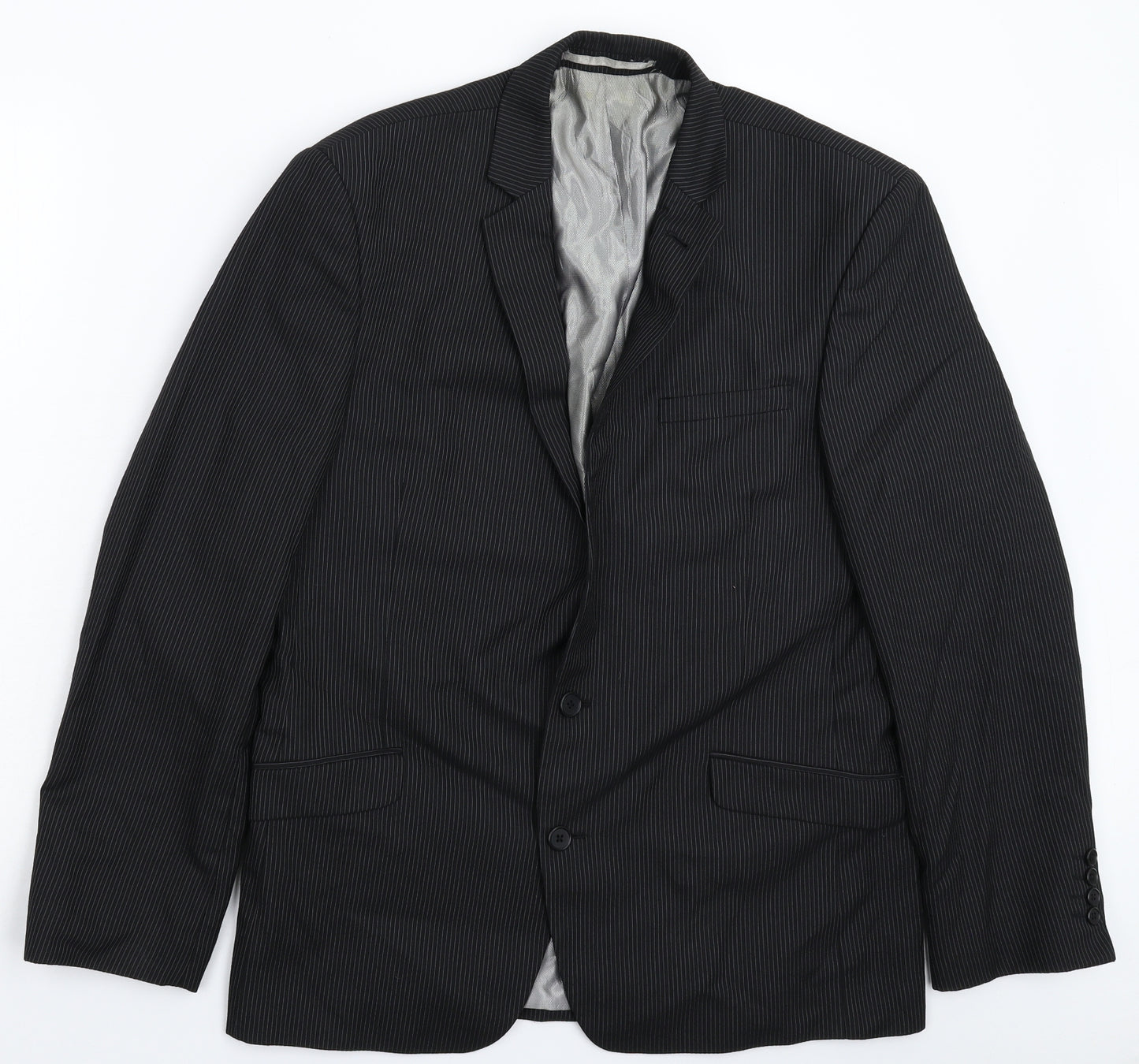 NEXT Mens Black Striped  Jacket Suit Jacket Size 42