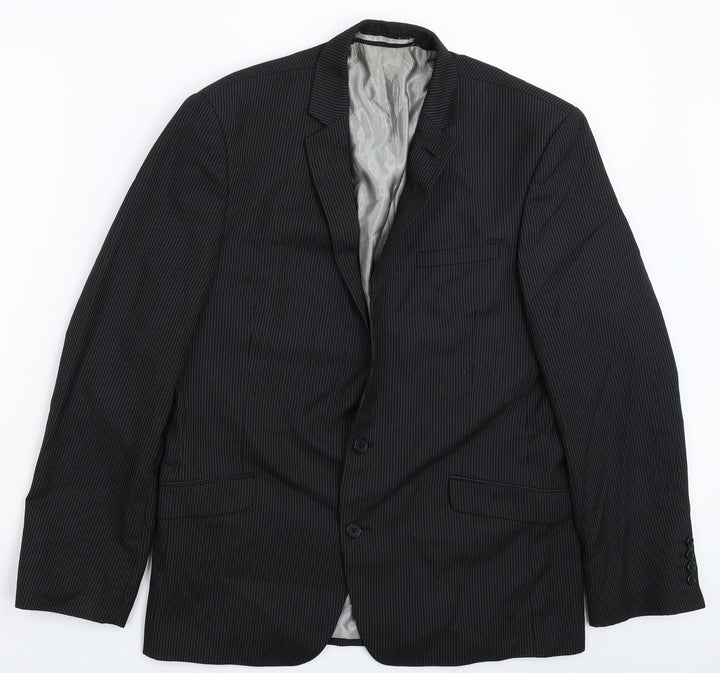 NEXT Mens Black Striped  Jacket Suit Jacket Size 42