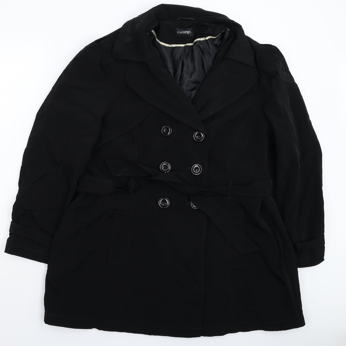 George Womens Black   Pea Coat Coat Size 2XL