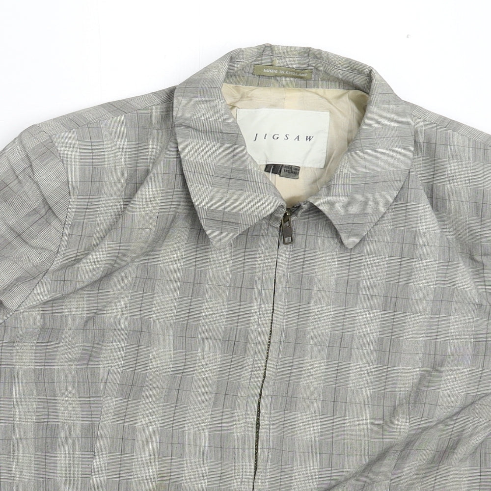 Jigsaw Womens Grey Check  Jacket Blazer Size M