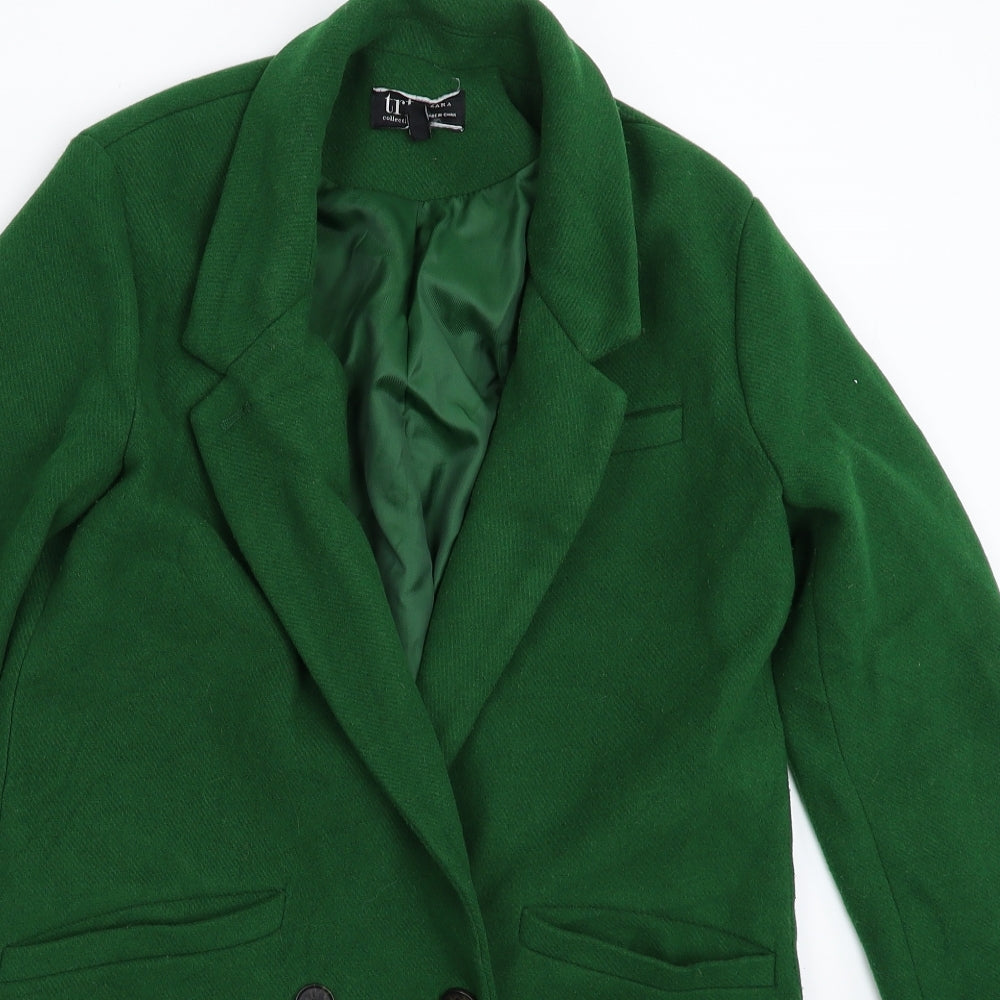 Zara Womens Green   Overcoat Coat Size XS