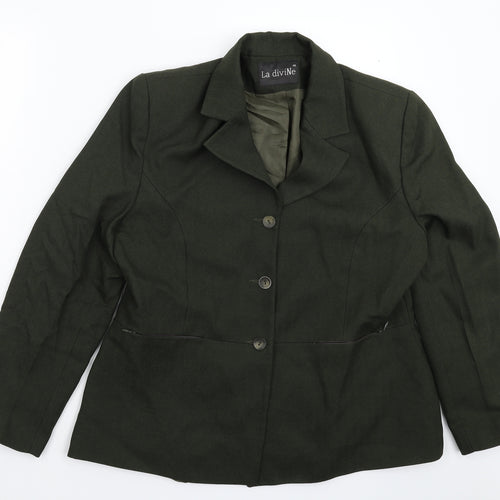 La Divine Womens Green   Jacket Blazer Size 16