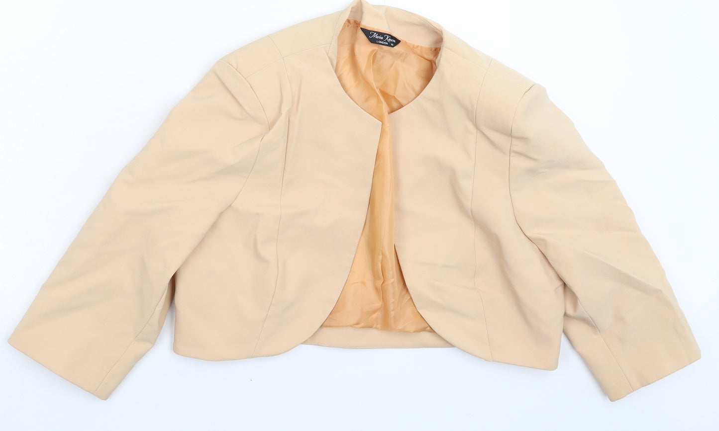 Marina Kaneva Womens Beige   Jacket Blazer Size 16