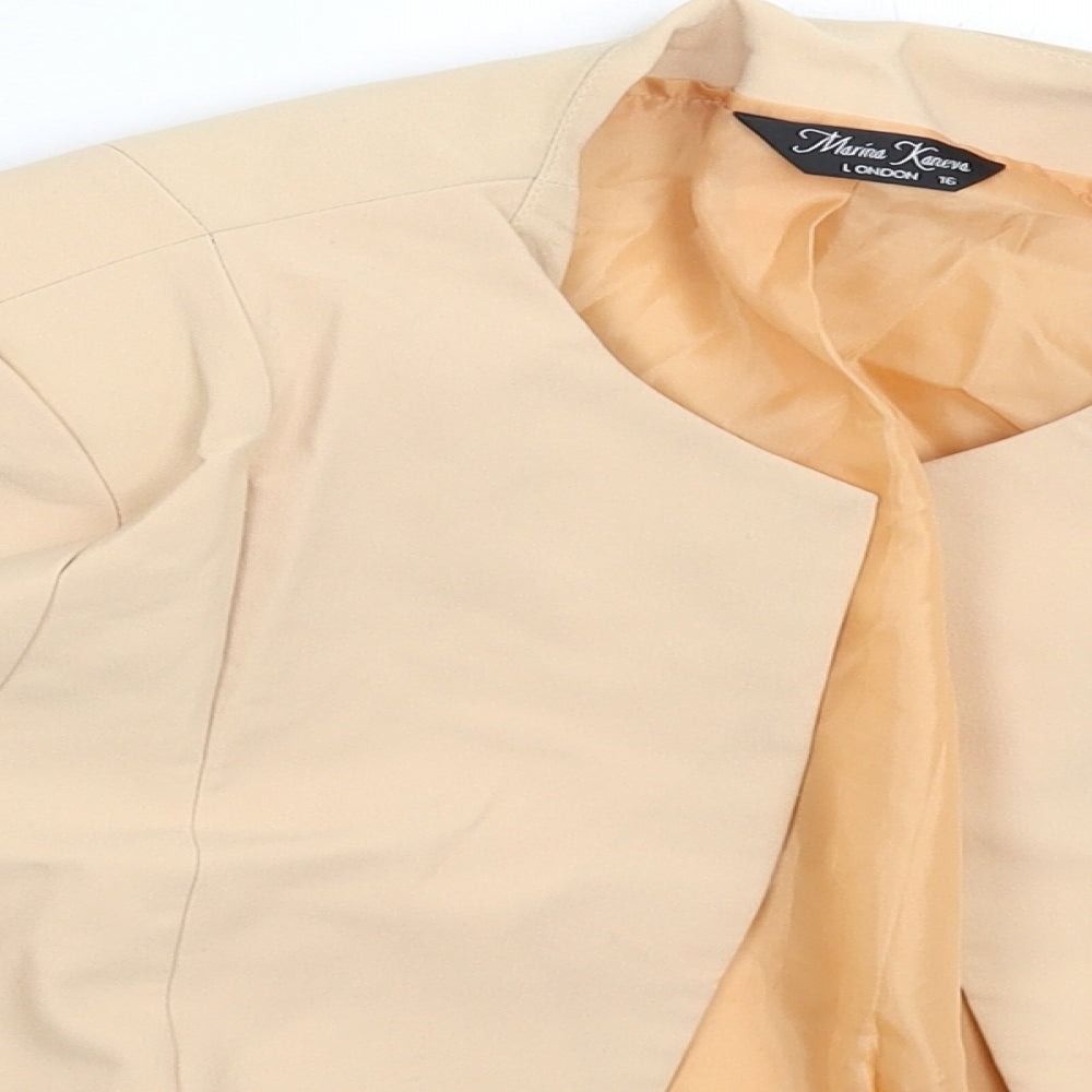 Marina Kaneva Womens Beige   Jacket Blazer Size 16