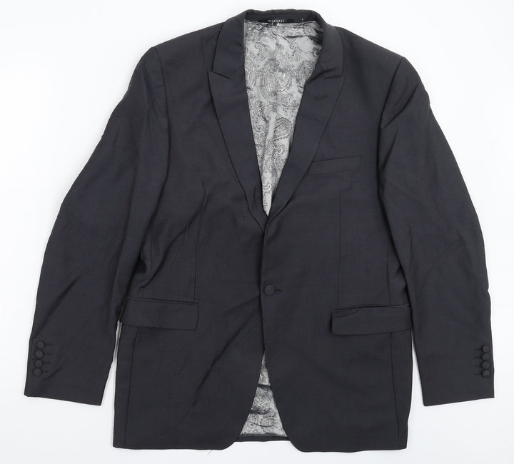 WILVORST Mens Grey   Jacket Suit Jacket Size 40