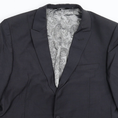 WILVORST Mens Grey   Jacket Suit Jacket Size 40