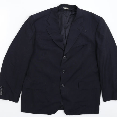 A Prime Mens Blue Striped  Jacket Suit Jacket Size 44