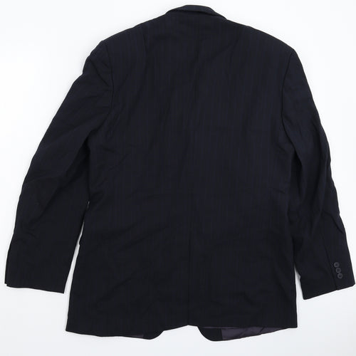 Pinstripe Mens Blue Striped  Jacket Suit Jacket Size 40