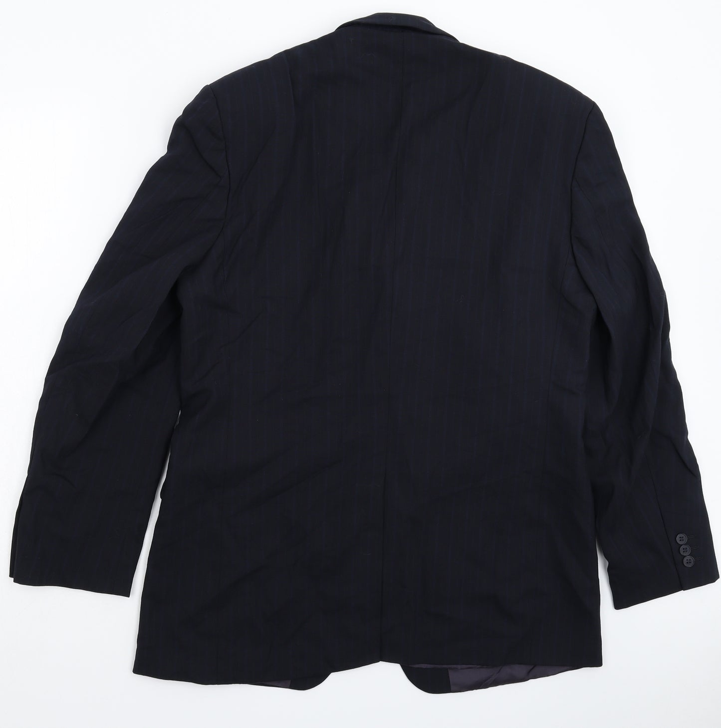 Pinstripe Mens Blue Striped  Jacket Suit Jacket Size 40