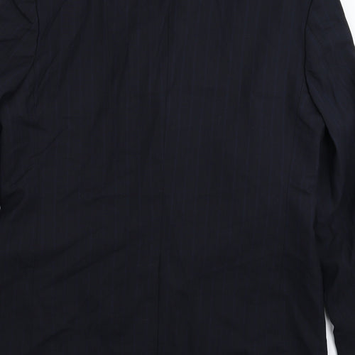 Pinstripe Mens Blue Striped  Jacket Suit Jacket Size 40