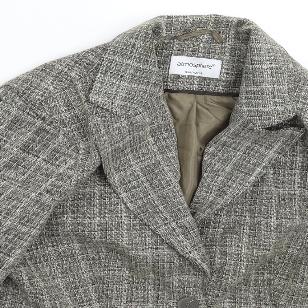 Atmosphere Womens Grey Check  Jacket Blazer Size 14