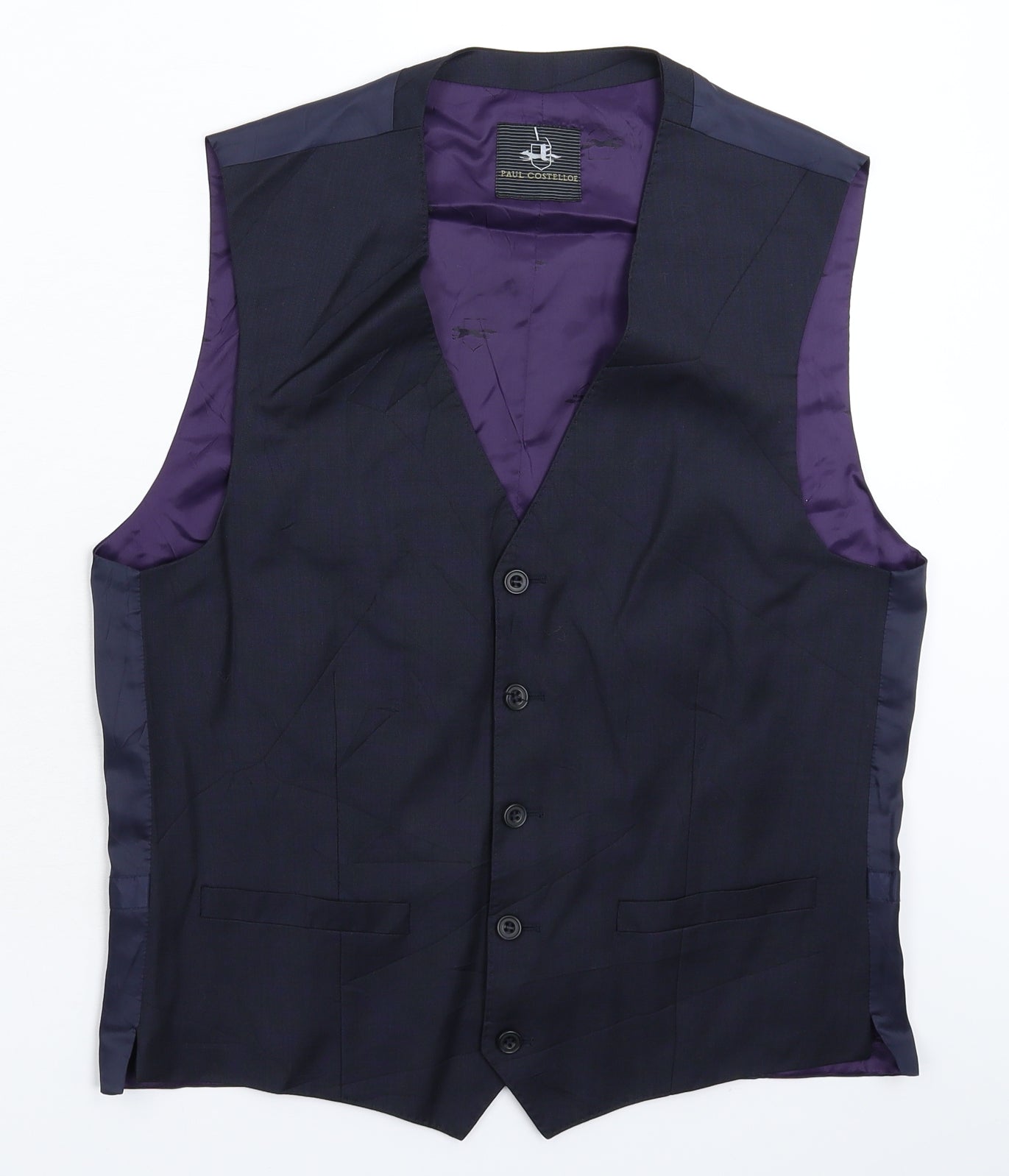 Paul Costelloe Mens Blue   Jacket Suit Waistcoat Size 38