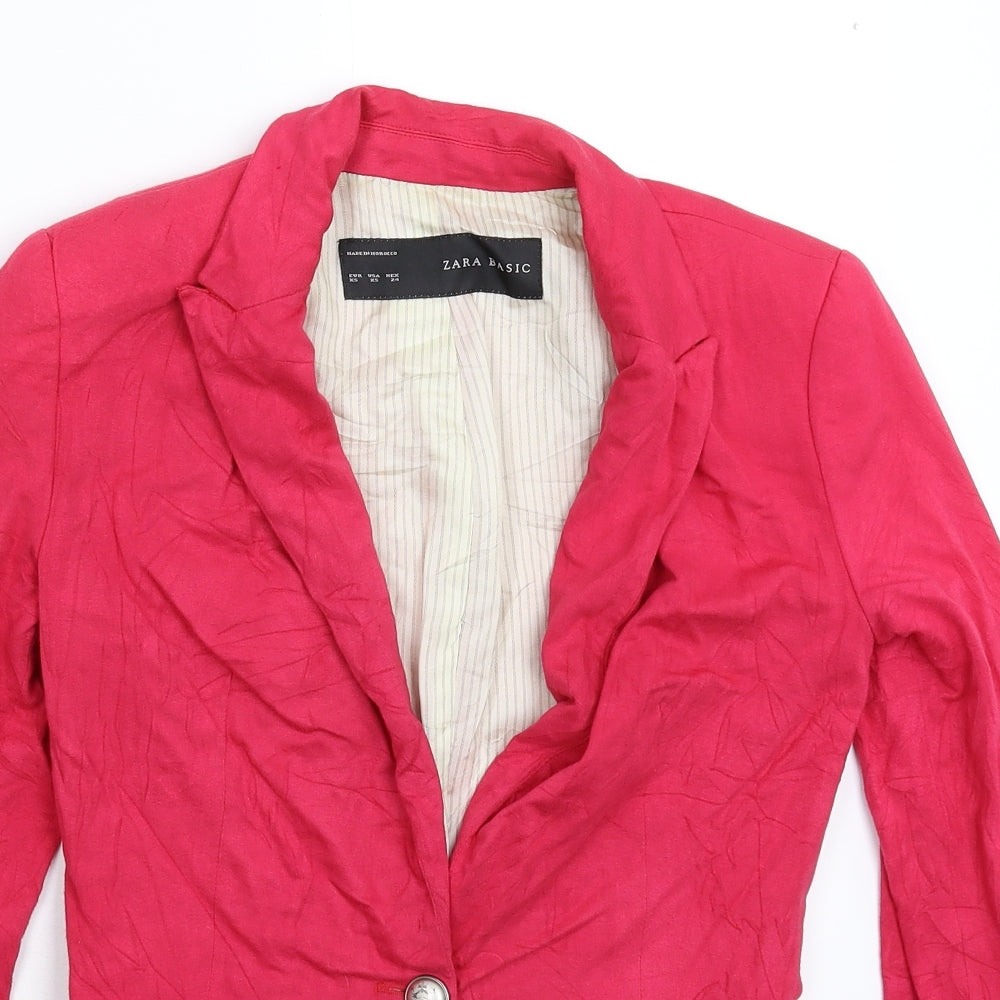 Zara Womens Pink   Jacket Blazer Size XS