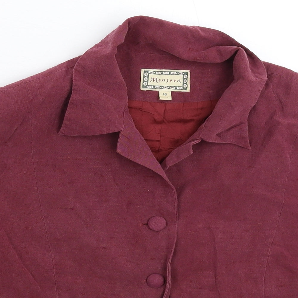 Monsoon Womens Purple   Jacket Blazer Size 16