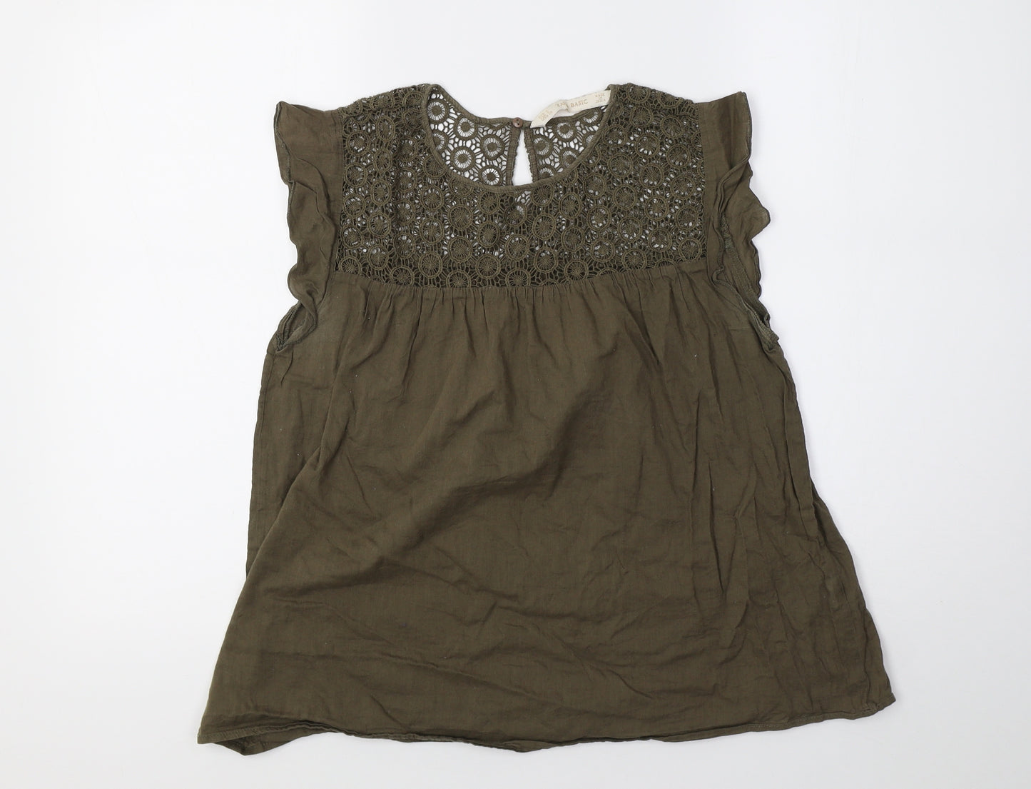 Zara Womens Green   Basic T-Shirt Size S