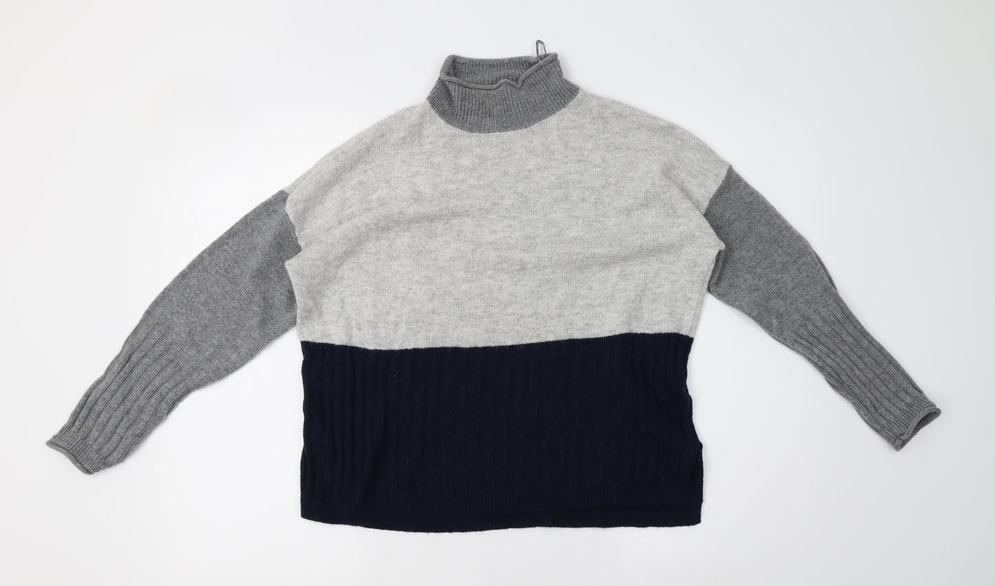 Marks and Spencer Womens Grey Striped Knit Pullover Sweatshirt Size M