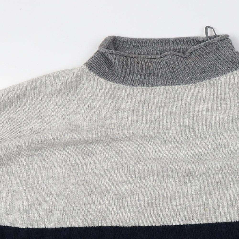 Marks and Spencer Womens Grey Striped Knit Pullover Sweatshirt Size M