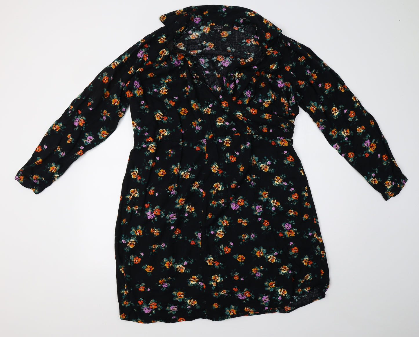 KOKO Womens Black Floral  A-Line  Size 22