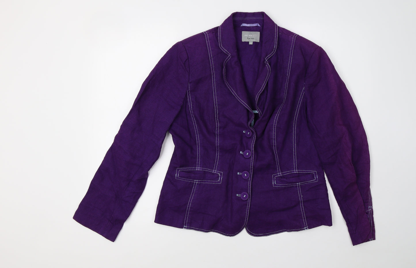 Marks and Spencer Womens Purple  Denim Jacket Coat Size 12