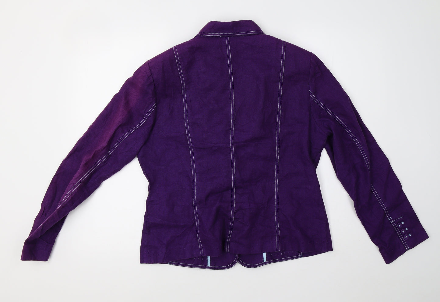 Marks and Spencer Womens Purple  Denim Jacket Coat Size 12