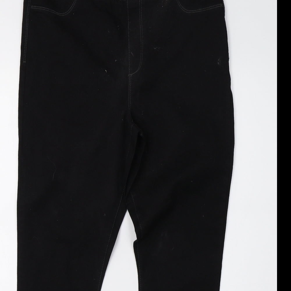 PEP&CO Womens Black  Denim Jegging Trousers Size 14 L30 in