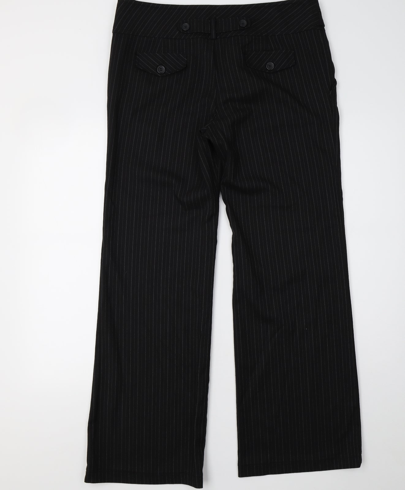 New Look Womens Black Striped  Trousers  Size 14 L32 in