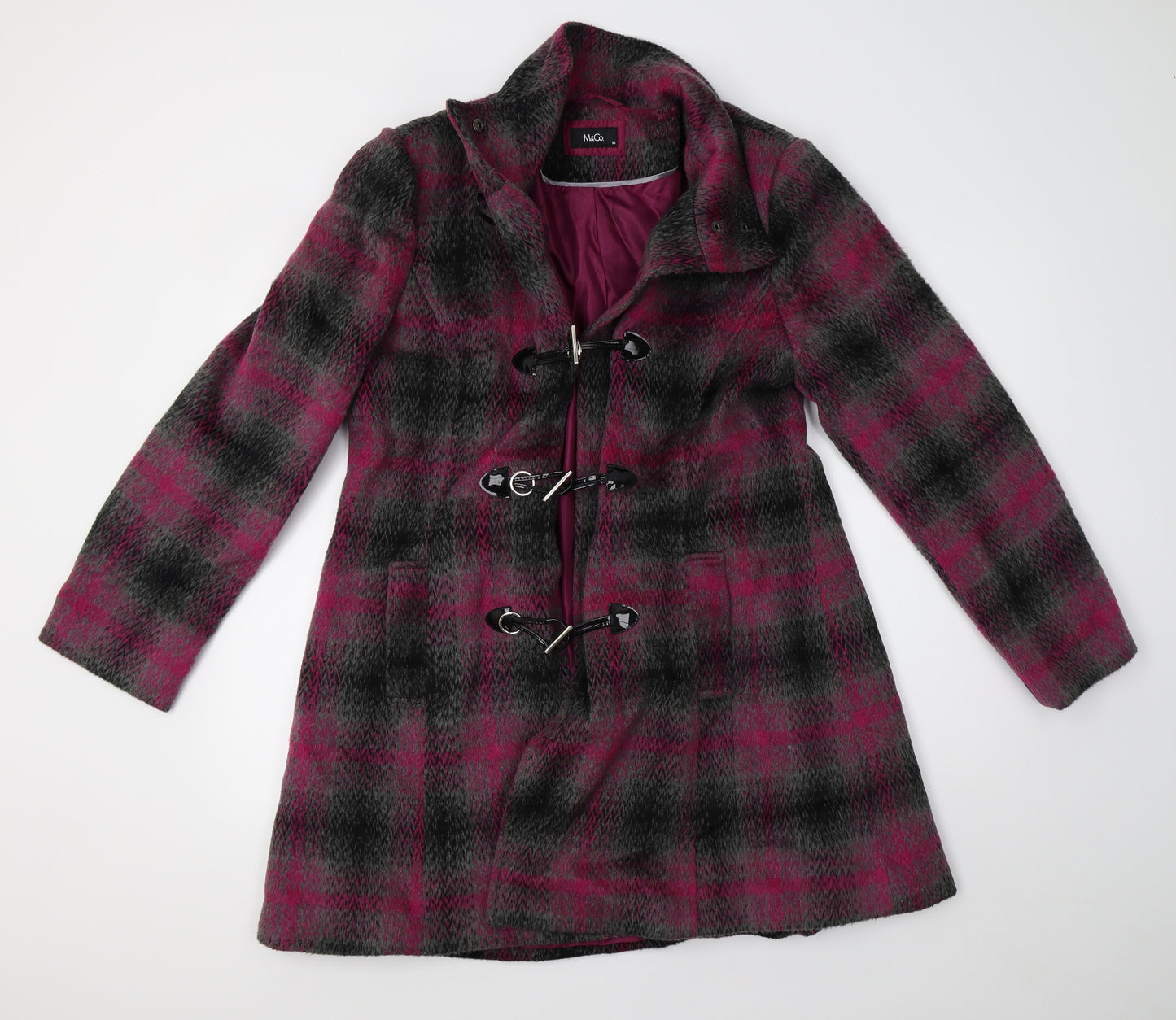 M&Co Womens Purple Check  Jacket Blazer Size 16