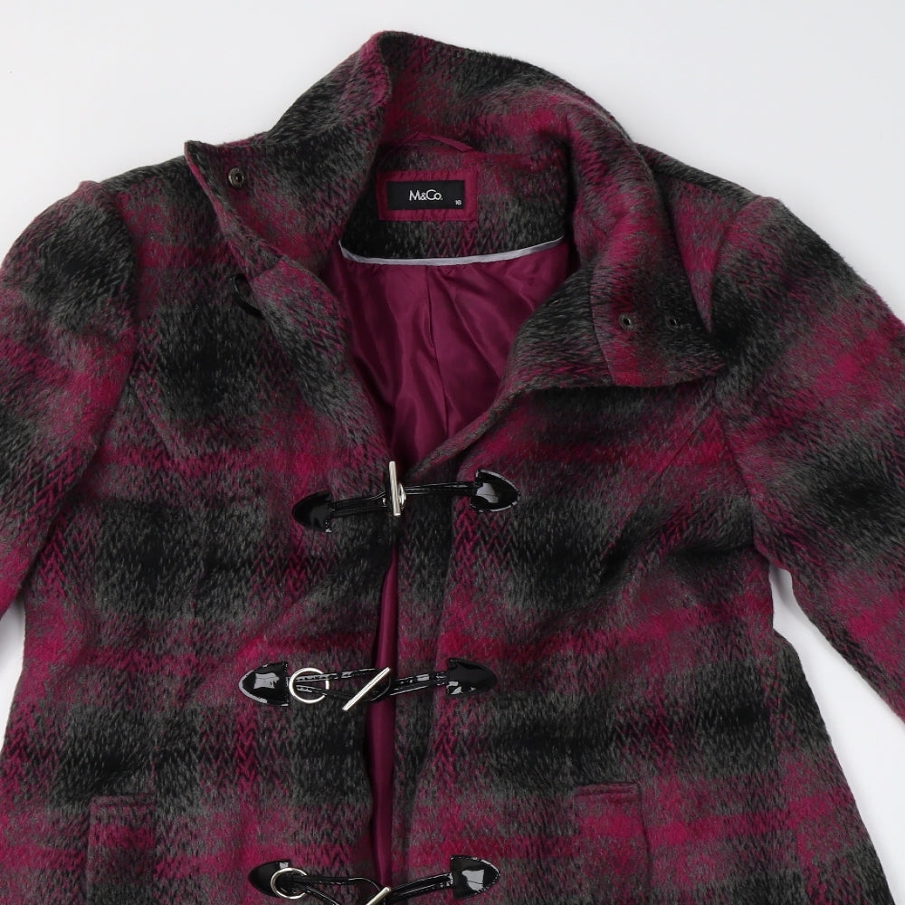 M&Co Womens Purple Check  Jacket Blazer Size 16