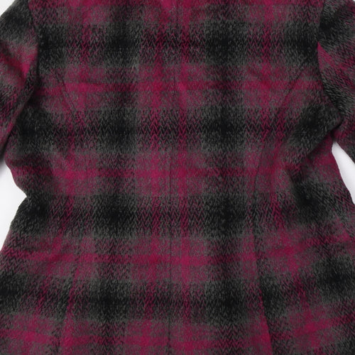 M&Co Womens Purple Check  Jacket Blazer Size 16