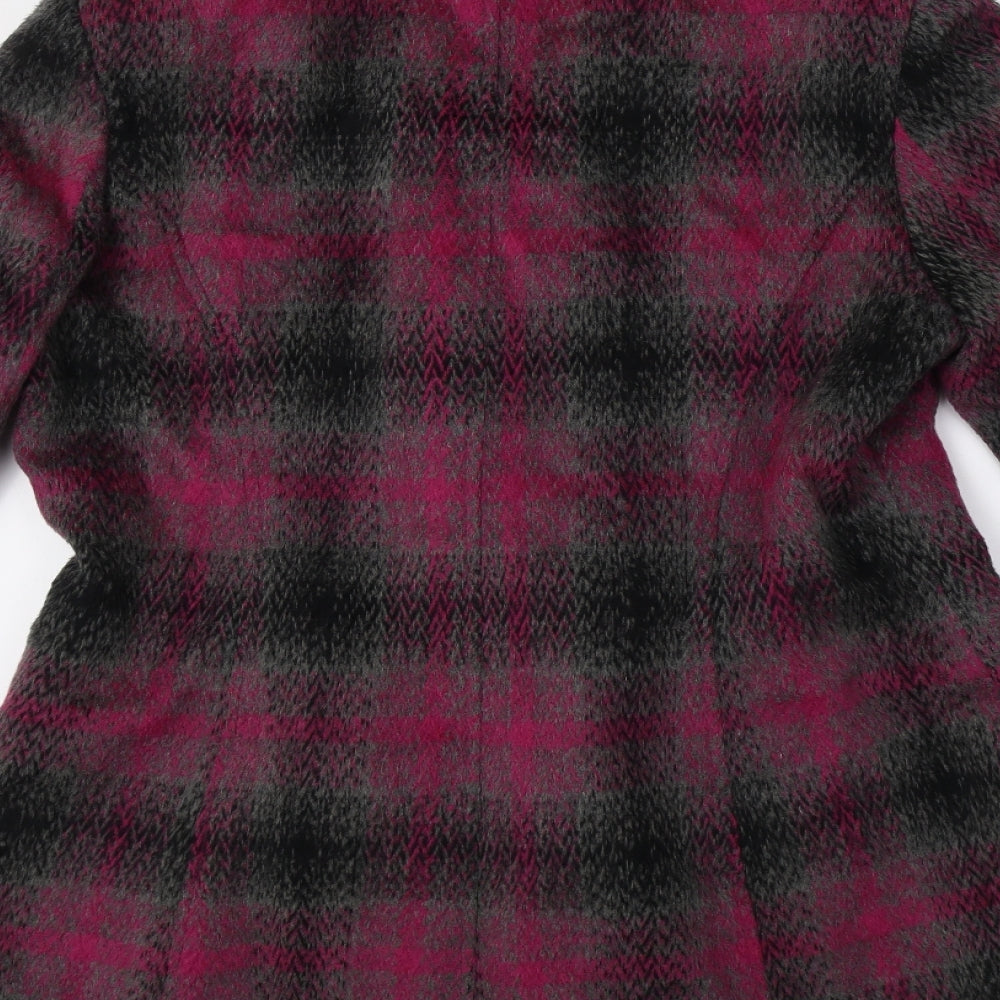 M&Co Womens Purple Check  Jacket Blazer Size 16