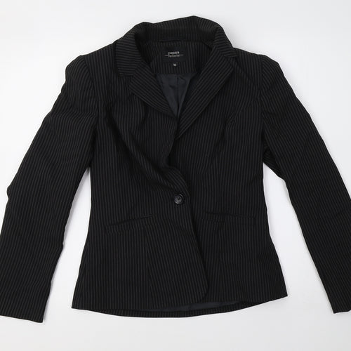 Matalan Womens Black Striped  Jacket Blazer Size 10