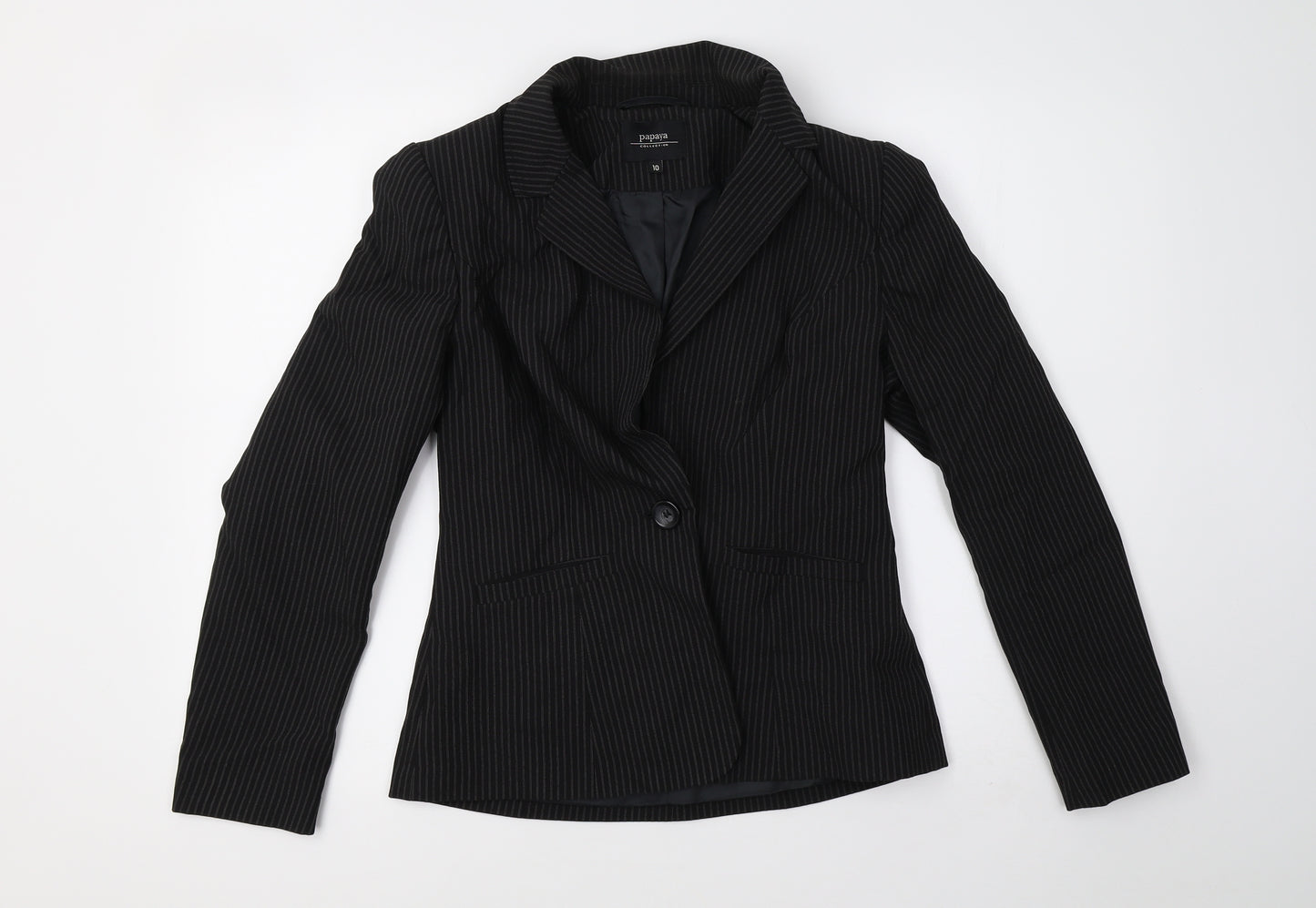 Matalan Womens Black Striped  Jacket Blazer Size 10