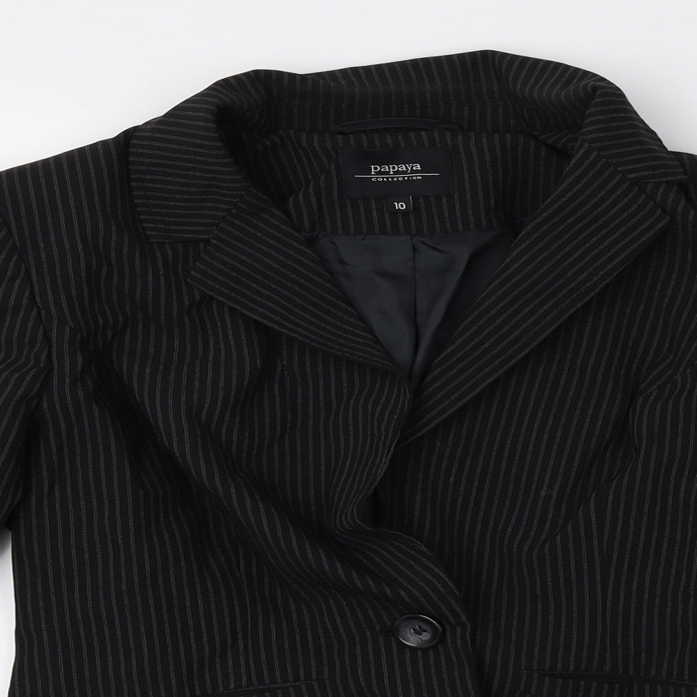 Matalan Womens Black Striped  Jacket Blazer Size 10