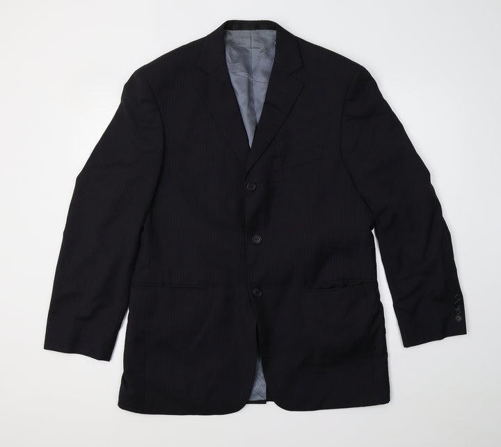 Marks and Spencer Mens Blue Striped  Jacket Blazer Size 40