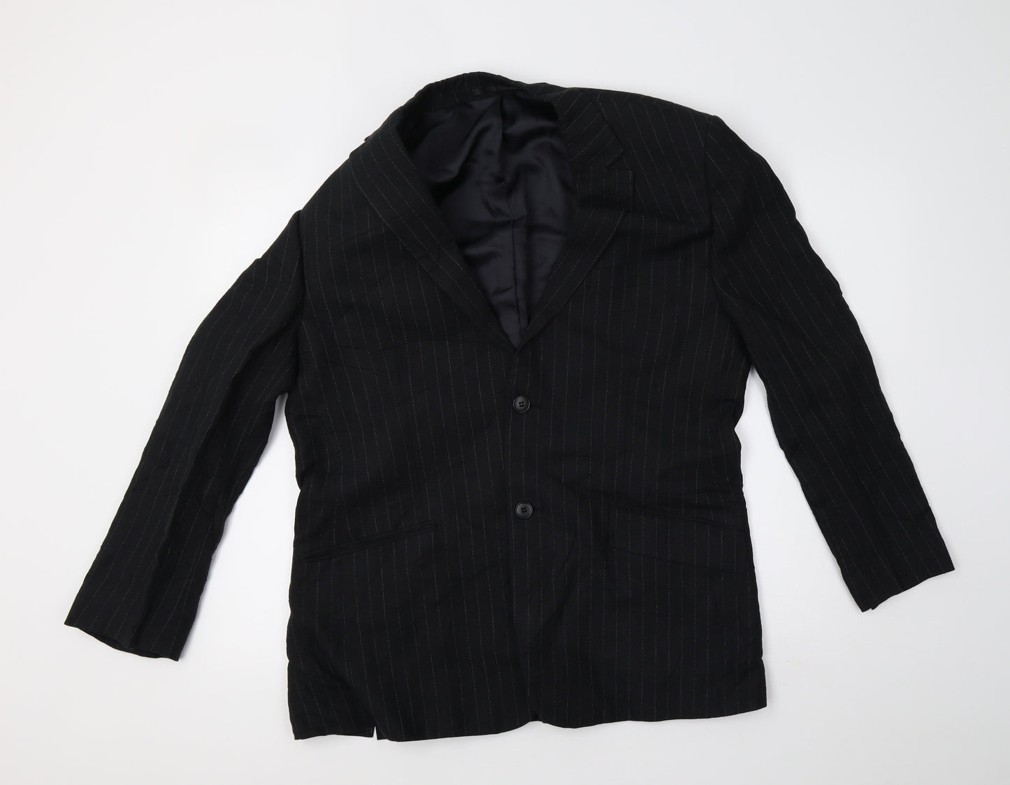 French Connection Mens Black Striped   Blazer Size 40