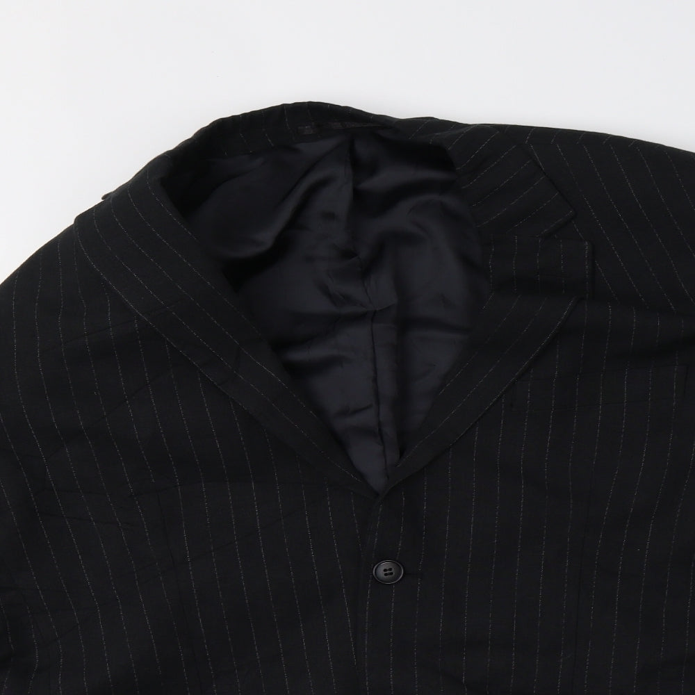 French Connection Mens Black Striped   Blazer Size 40