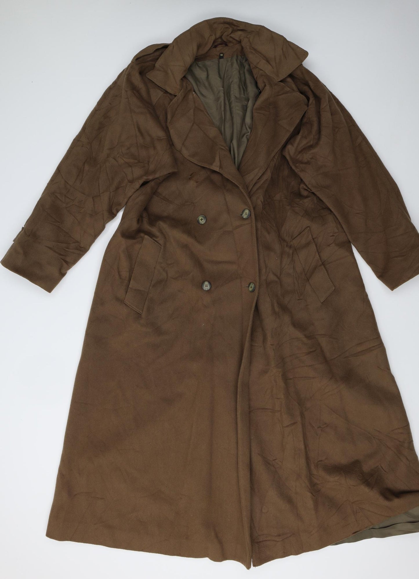 Long Tall Sally Womens Brown   Trench Coat Coat Size 18  - 48 pit to pit