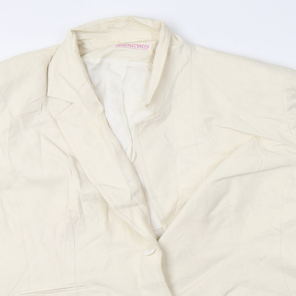 Long Tall Sally Womens White   Jacket Blazer Size 20
