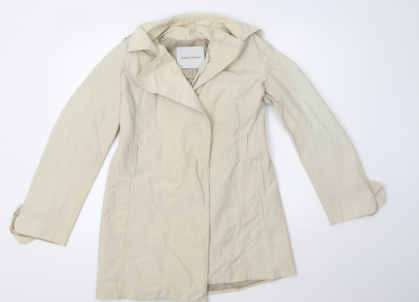 Zara Womens White   Windbreaker Coat Size S