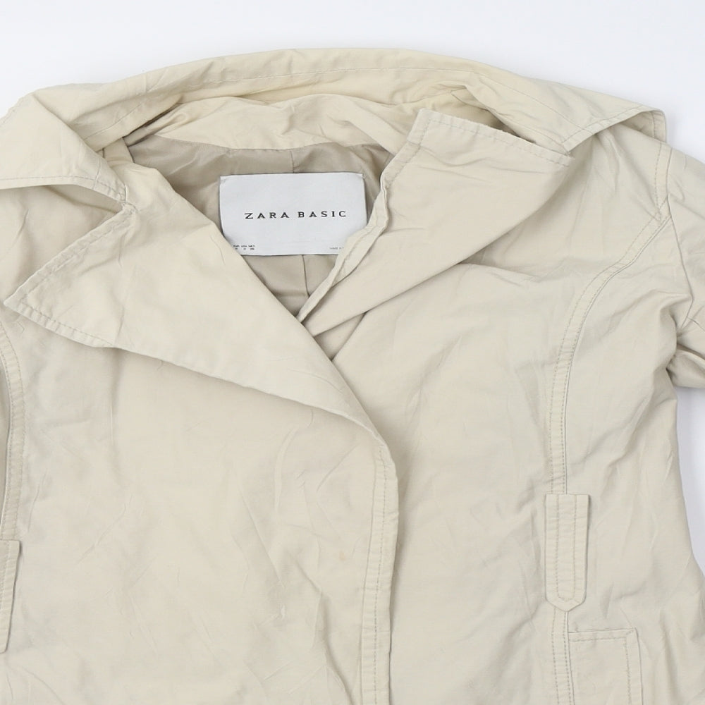 Zara Womens White   Windbreaker Coat Size S