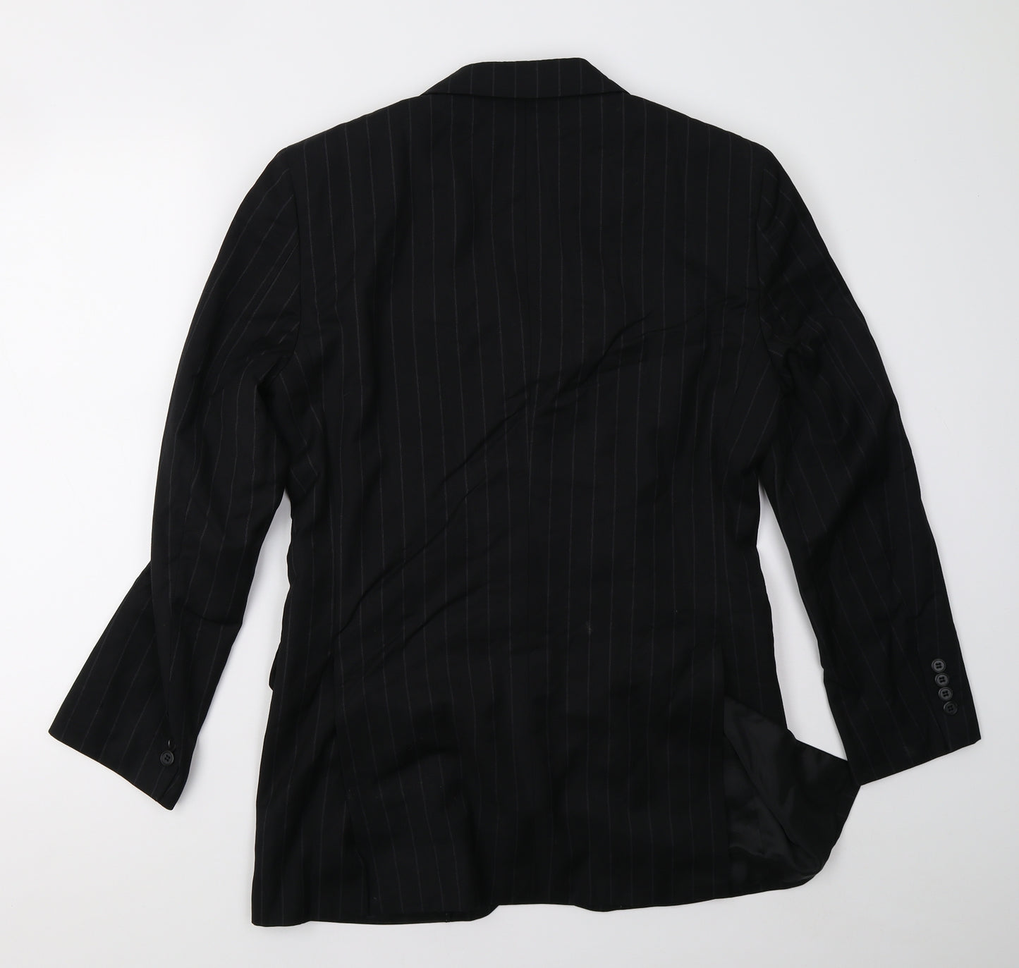 Preworn Mens Black Striped  Jacket Blazer Size M