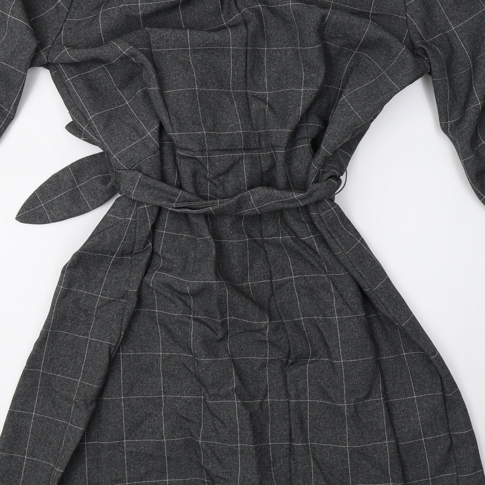 Mango Womens Grey Check  Gilet Blazer Size 12