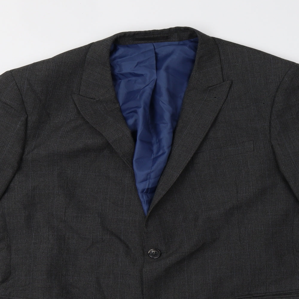 Cedar Wood State Mens Grey Check  Jacket Blazer Size 44