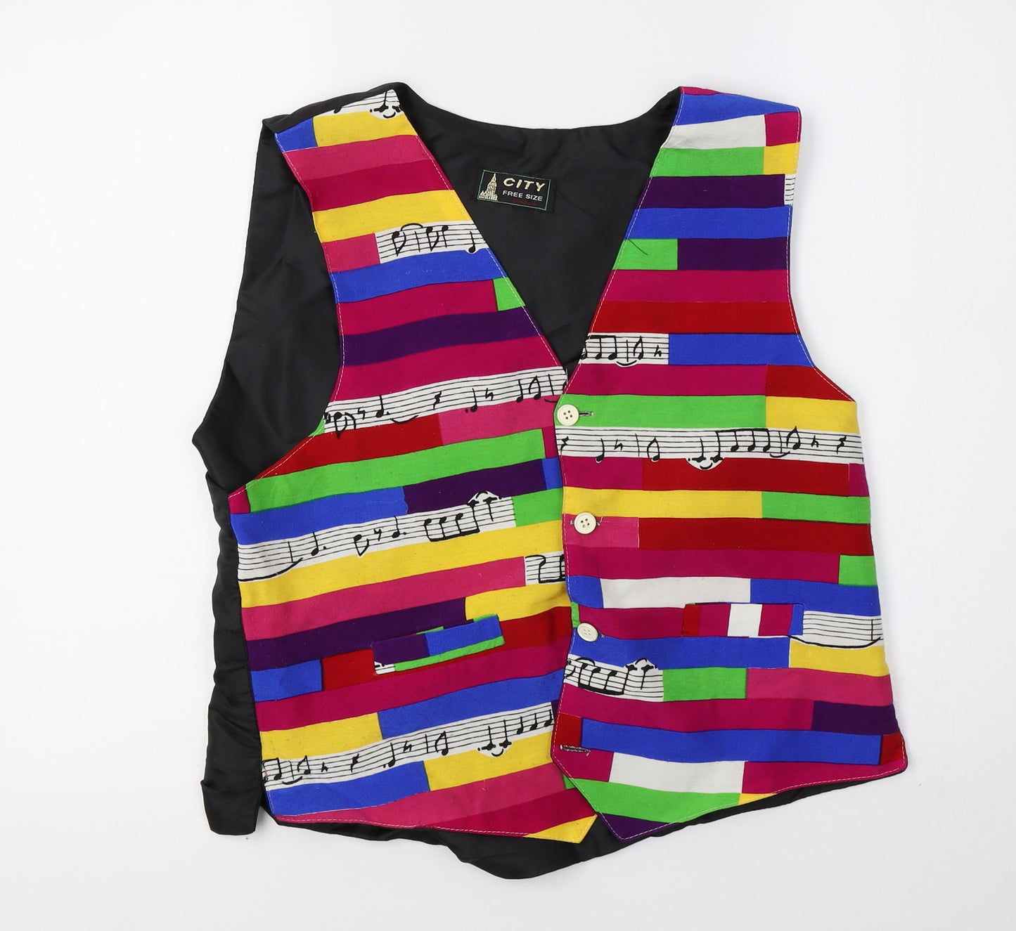 city Mens Multicoloured Striped  Jacket Suit Waistcoat Size 36