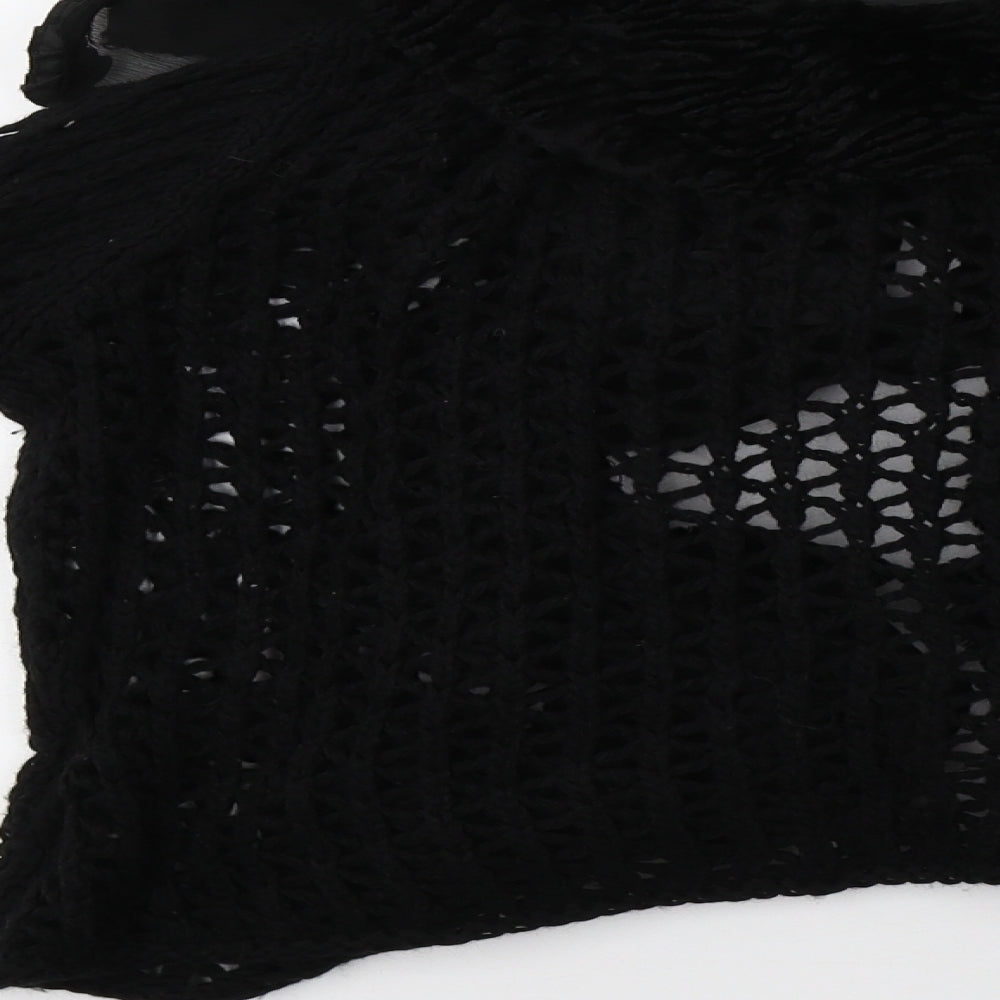 oui moments Womens Black  Knit Cardigan Jumper Size 12