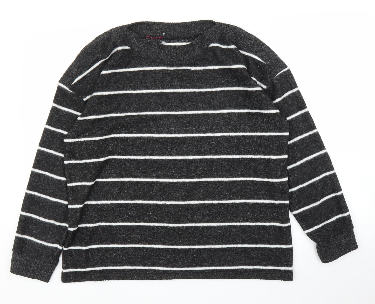 Preworn Womens Grey Striped  Pullover Jumper Size L