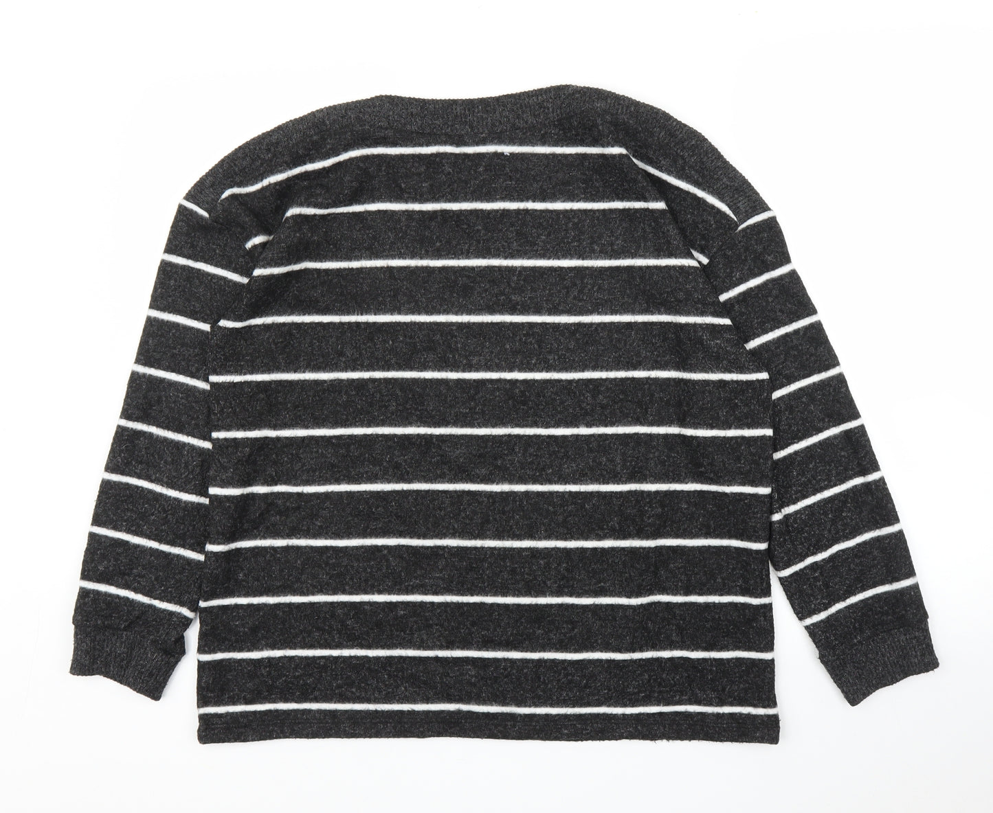 Preworn Womens Grey Striped  Pullover Jumper Size L